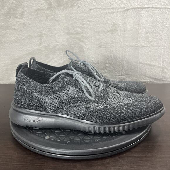 Cole Haan Mens Size 8.5M ZeroGrand Stitchlite Wingtip Oxford Gray Lace Up Shoes - Picture 1 of 10
